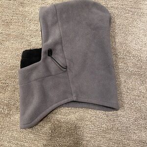 Gray Fleece Hood with Drawstring